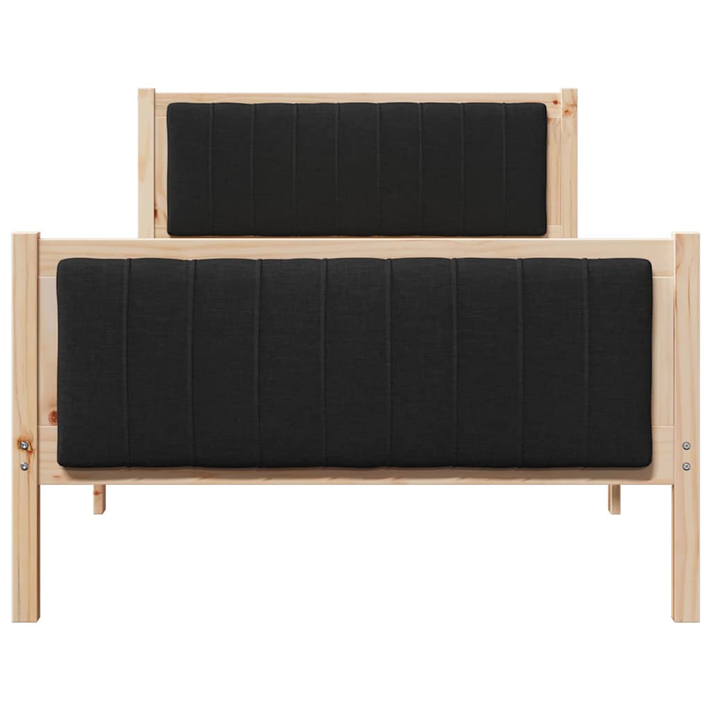 Bettgestell Braun und Schwarz 100 x 200 cm Massivholz Kiefer