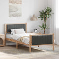 Bettgestell Braun und Dunkelgrau 90 x 200 cm Massivholz Kiefer