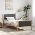Bettgestell Braun und Dunkelgrau 90 x 200 cm Massivholz Kiefer