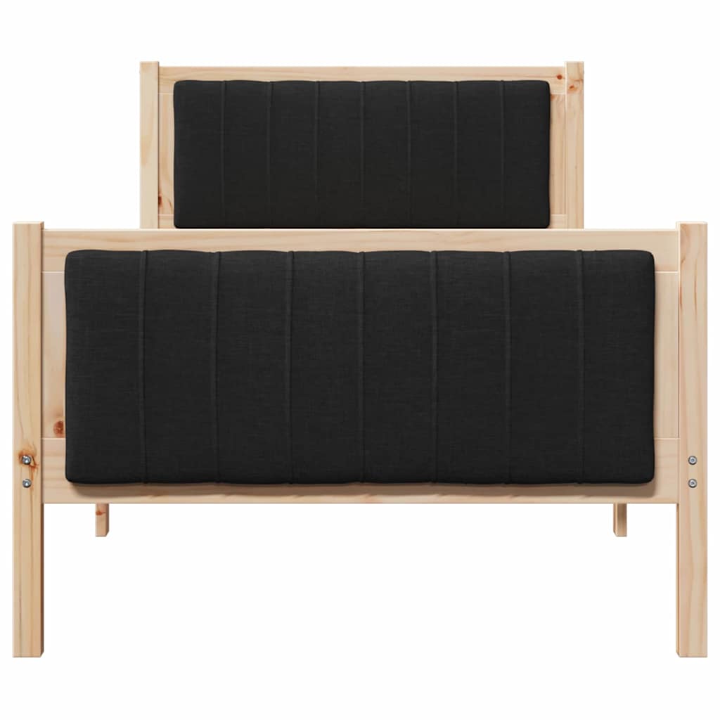 Bettgestell Braun und Schwarz 90 x 200 cm Massivholz Kiefer