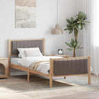 Bettgestell Braun und Taupe 90 x 200 cm Massivholz Kiefer