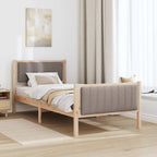 Bettgestell Braun und Taupe 90 x 200 cm Massivholz Kiefer
