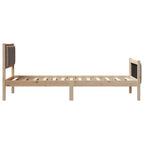 Bettgestell Braun und Taupe 90 x 200 cm Massivholz Kiefer