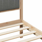 Bettgestell Braun und Dunkelgrau 80 x 200 cm Massivholz Kiefer