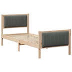 Bettgestell Braun und Dunkelgrau 80 x 200 cm Massivholz Kiefer