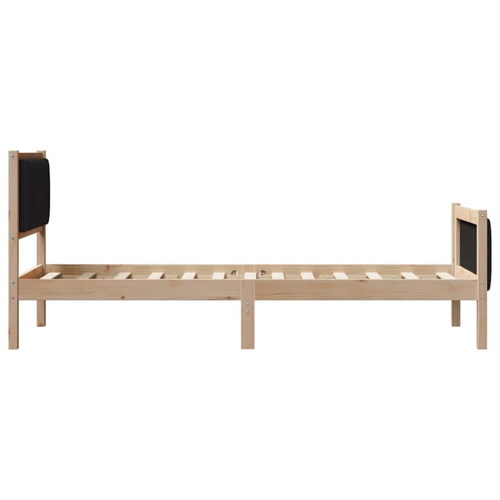 Bettgestell Braun und Schwarz 80 x 200 cm Massivholz Kiefer