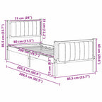 Bettgestell Braun und Schwarz 80 x 200 cm Massivholz Kiefer