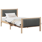Bettgestell Braun und Dunkelgrau 90 x 190 cm Massivholz Kiefer
