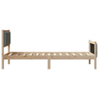 Bettgestell Braun und Dunkelgrau 90 x 190 cm Massivholz Kiefer