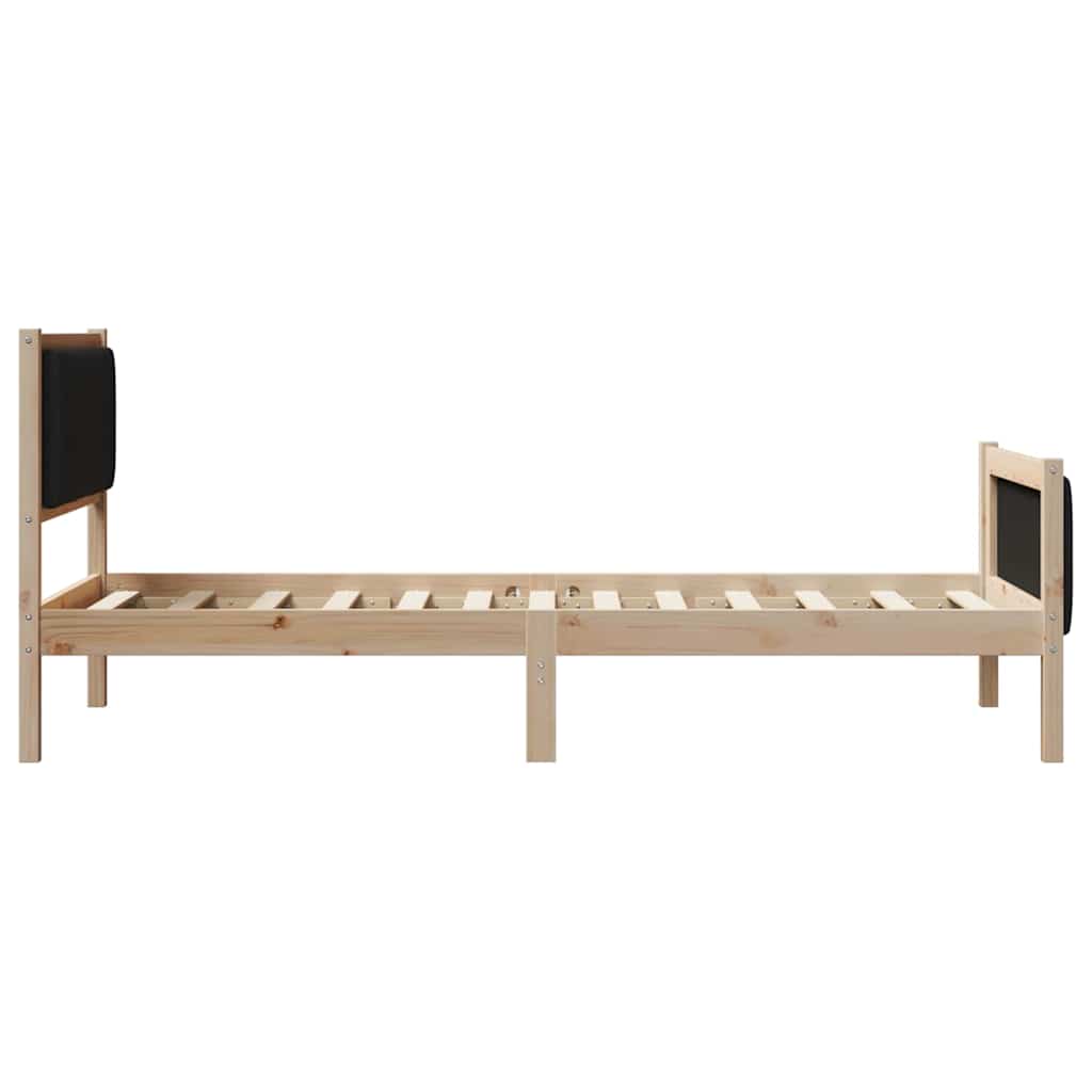 Bettgestell Braun und Schwarz 90 x 190 cm Massivholz Kiefer