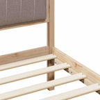 Bettgestell Braun und Taupe 90 x 190 cm Massivholz Kiefer