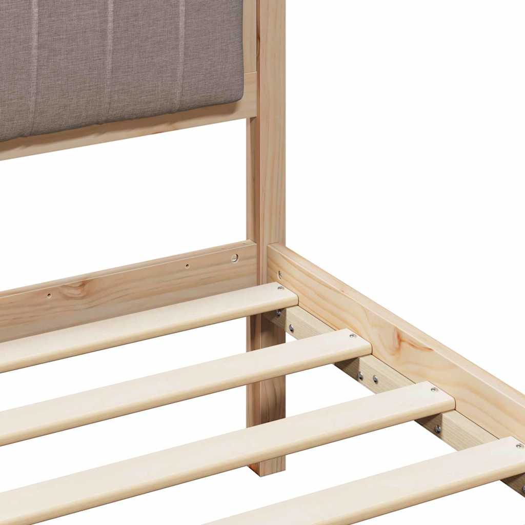 Bettgestell Braun und Taupe 90 x 190 cm Massivholz Kiefer