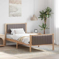 Bettgestell Braun und Taupe 90 x 190 cm Massivholz Kiefer