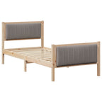 Bettgestell Braun und Taupe 90 x 190 cm Massivholz Kiefer