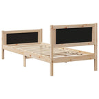 Bettgestell Braun und Taupe 90 x 190 cm Massivholz Kiefer