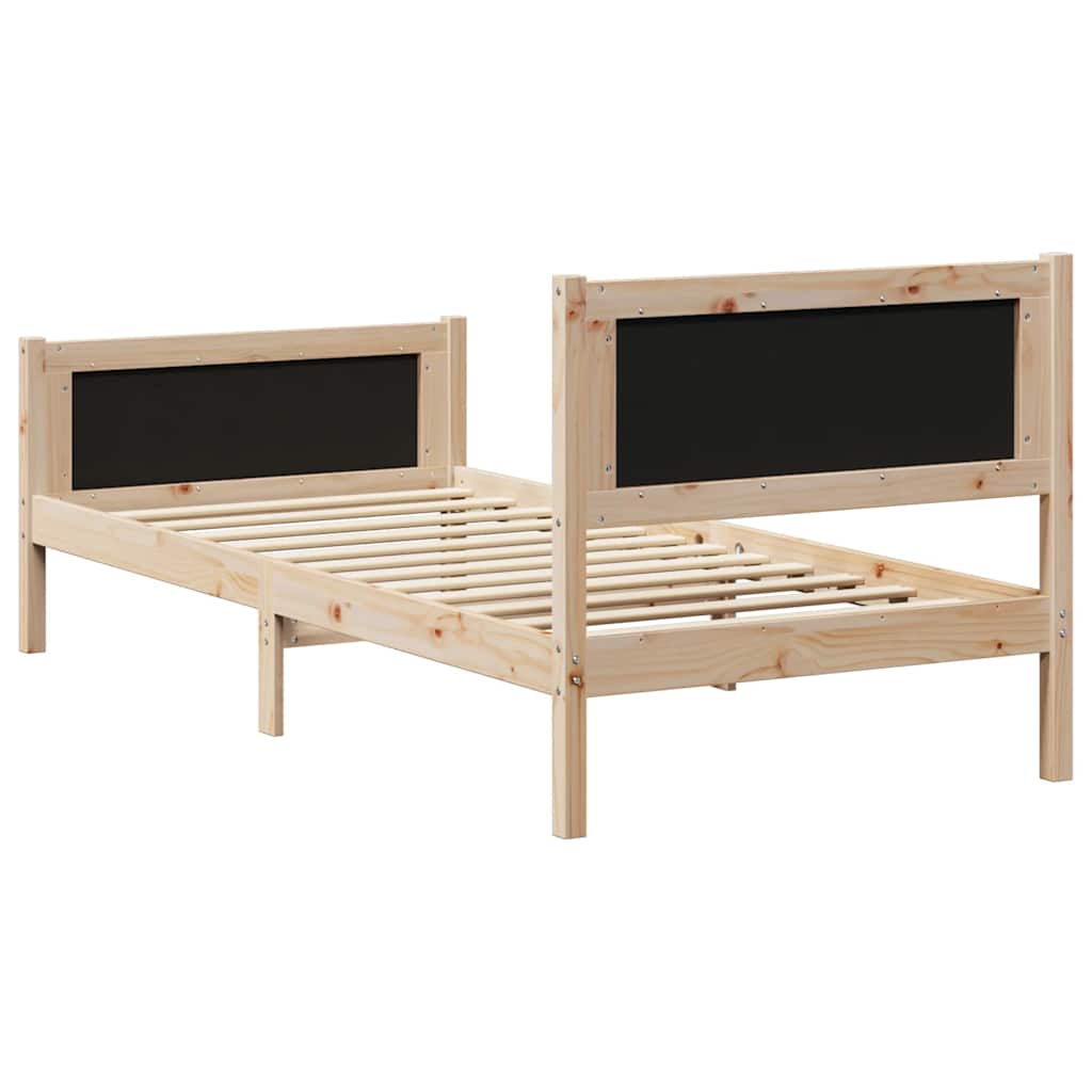 Bettgestell Braun und Taupe 90 x 190 cm Massivholz Kiefer