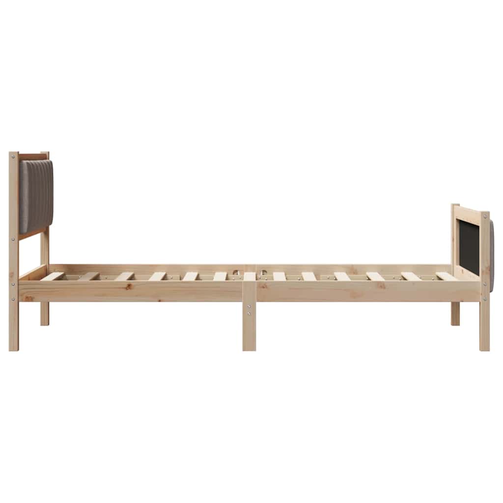 Bettgestell Braun und Taupe 90 x 190 cm Massivholz Kiefer