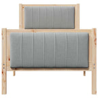 Bettgestell Braun und hellgrau 75 x 190 cm Massivholz Kiefer