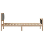 Bettgestell Braun und hellgrau 75 x 190 cm Massivholz Kiefer
