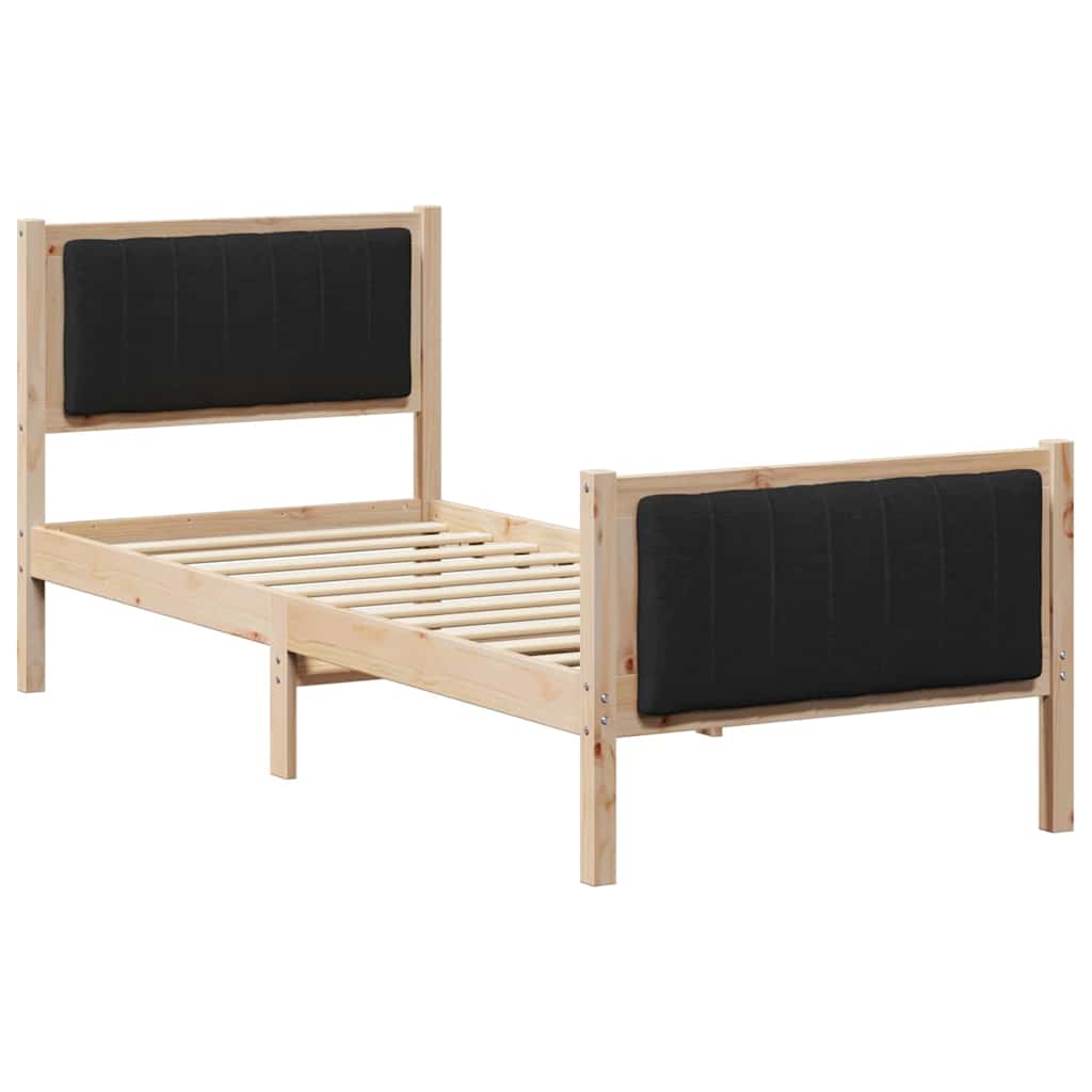 Bettgestell Braun und Schwarz 75 x 190 cm Massivholz Kiefer