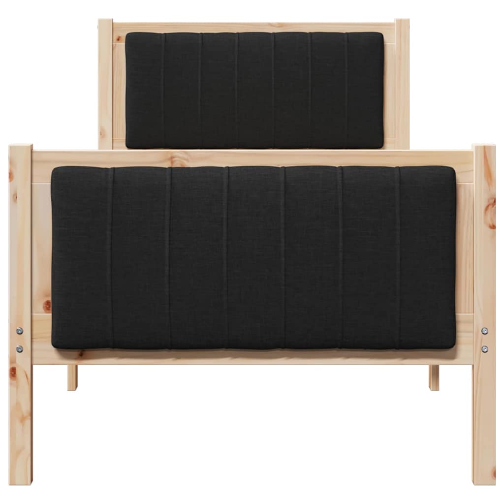 Bettgestell Braun und Schwarz 75 x 190 cm Massivholz Kiefer