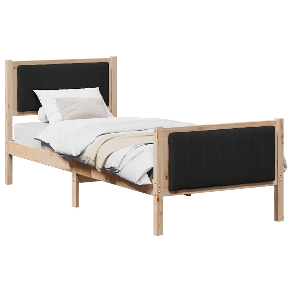 Bettgestell Braun und Schwarz 75 x 190 cm Massivholz Kiefer