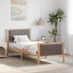 Bettgestell Braun und Taupe 75 x 190 cm Massivholz Kiefer
