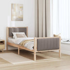 Bettgestell Braun und Taupe 75 x 190 cm Massivholz Kiefer