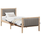 Bettgestell Braun und Taupe 75 x 190 cm Massivholz Kiefer
