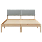 Bettgestell Braun und hellgrau 160 x 200 cm Massivholz Kiefer