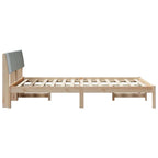 Bettgestell Braun und hellgrau 160 x 200 cm Massivholz Kiefer