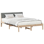 Bettgestell Braun und Dunkelgrau 150 x 200 cm Massivholz Kiefer