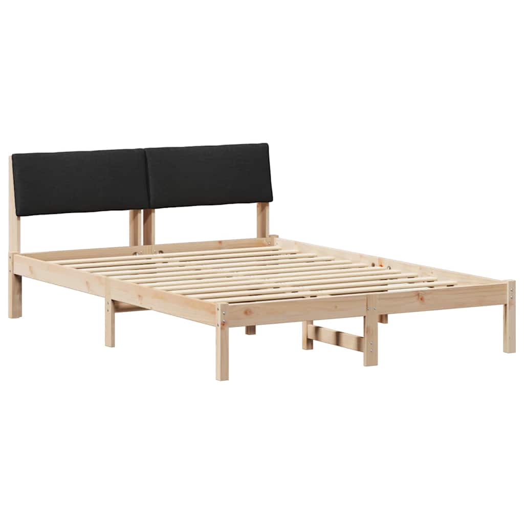 Bettgestell Braun und Schwarz 150 x 200 cm Massivholz Kiefer