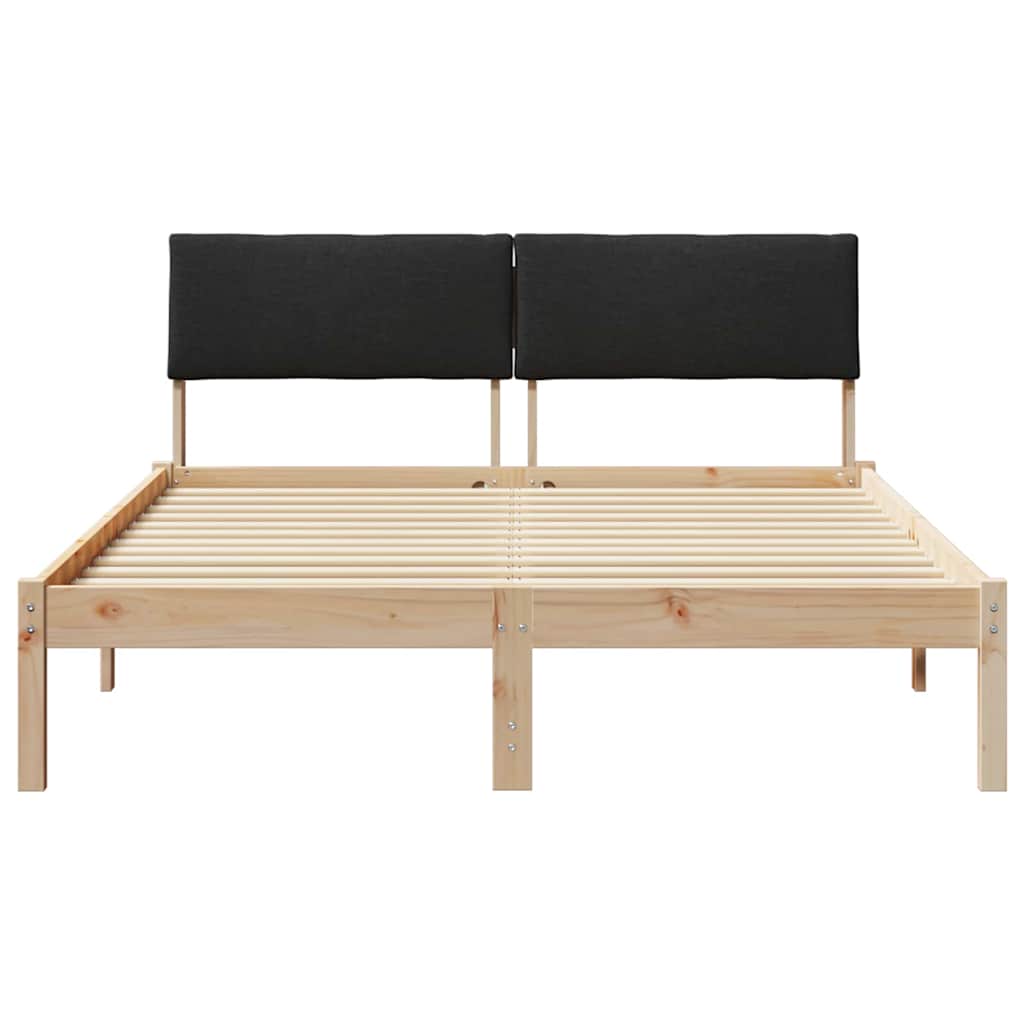 Bettgestell Braun und Schwarz 150 x 200 cm Massivholz Kiefer