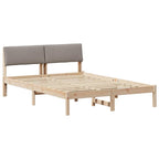 Bettgestell Braun und Taupe 150 x 200 cm Massivholz Kiefer