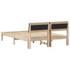 Bettgestell Braun und Dunkelgrau 140 x 200 cm Massivholz Kiefer