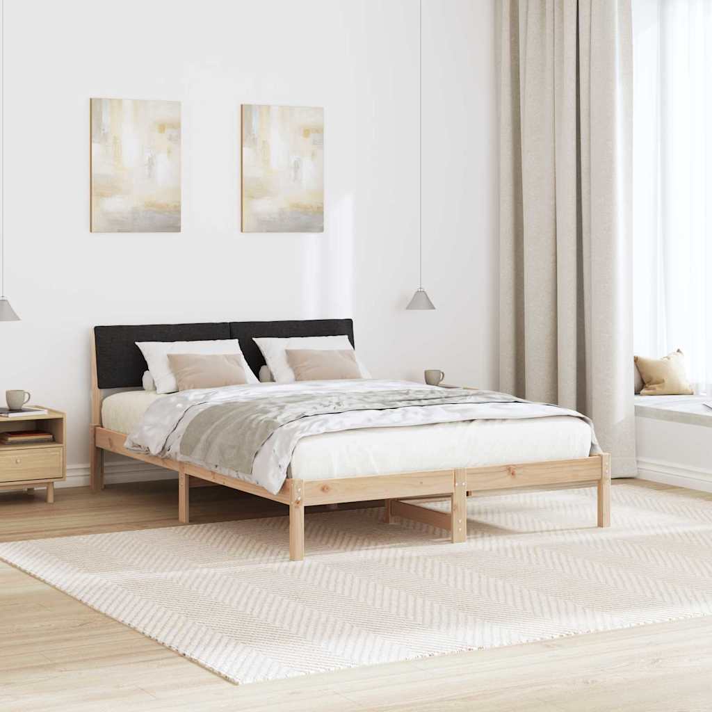 Bettgestell Braun und Schwarz 140 x 200 cm Massivholz Kiefer