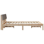Bettgestell Braun und Taupe 140 x 200 cm Massivholz Kiefer