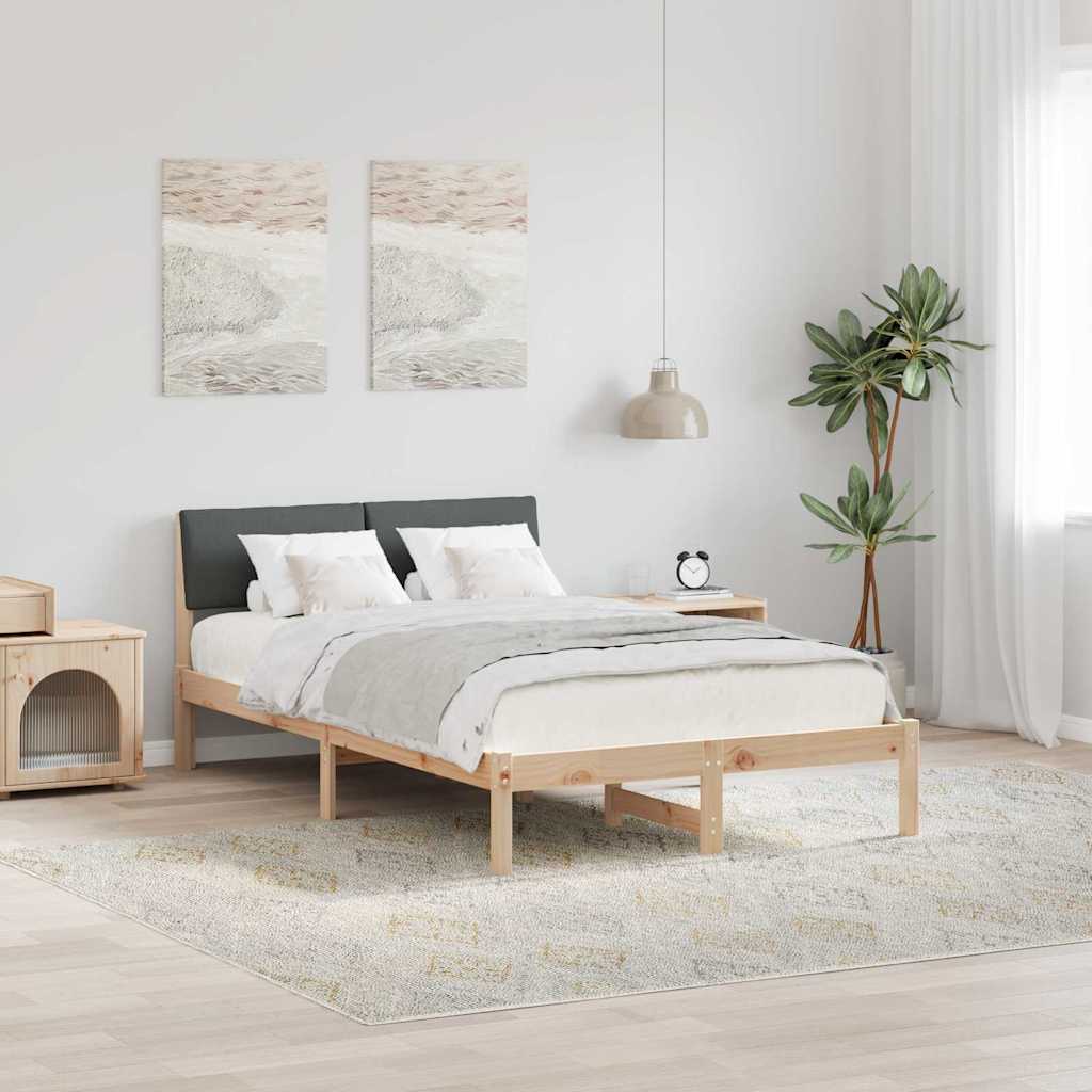 Bettgestell Braun und Dunkelgrau 120 x 200 cm Massivholz Kiefer