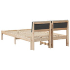 Bettgestell Braun und Dunkelgrau 120 x 200 cm Massivholz Kiefer