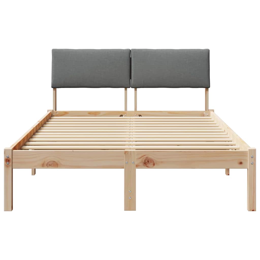 Bettgestell Braun und Dunkelgrau 120 x 200 cm Massivholz Kiefer