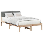 Bettgestell Braun und Dunkelgrau 120 x 200 cm Massivholz Kiefer
