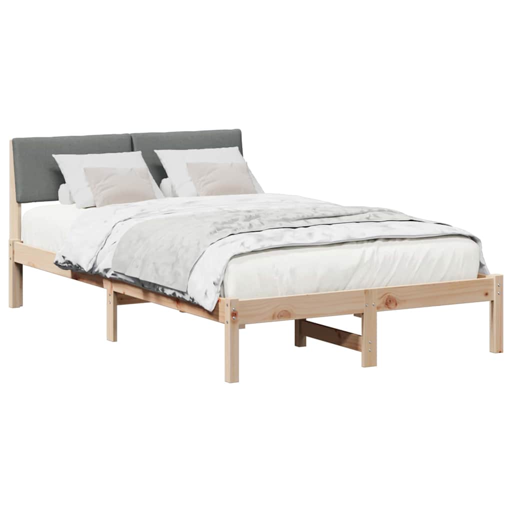 Bettgestell Braun und Dunkelgrau 120 x 200 cm Massivholz Kiefer