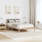 Bettgestell Braun und Taupe 120 x 200 cm Massivholz Kiefer