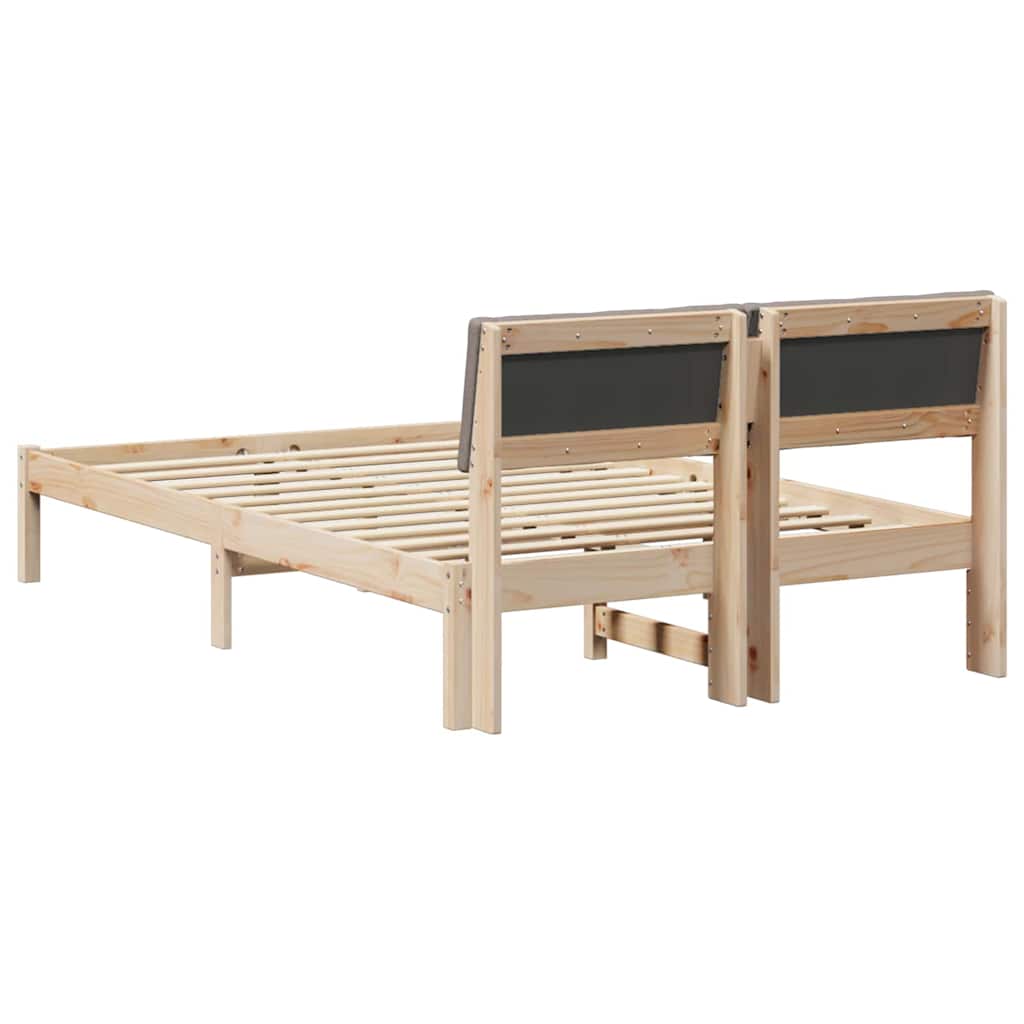 Bettgestell Braun und Taupe 120 x 200 cm Massivholz Kiefer