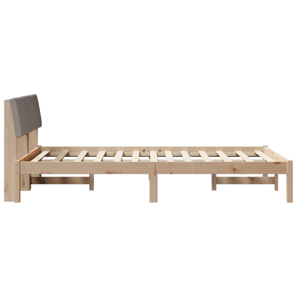 Bettgestell Braun und Taupe 120 x 200 cm Massivholz Kiefer