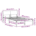 Bettgestell Braun und Taupe 120 x 200 cm Massivholz Kiefer