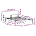 Bettgestell Braun und Dunkelgrau 140 x 190 cm Massivholz Kiefer