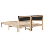 Bettgestell Braun und Schwarz 140 x 190 cm Massivholz Kiefer