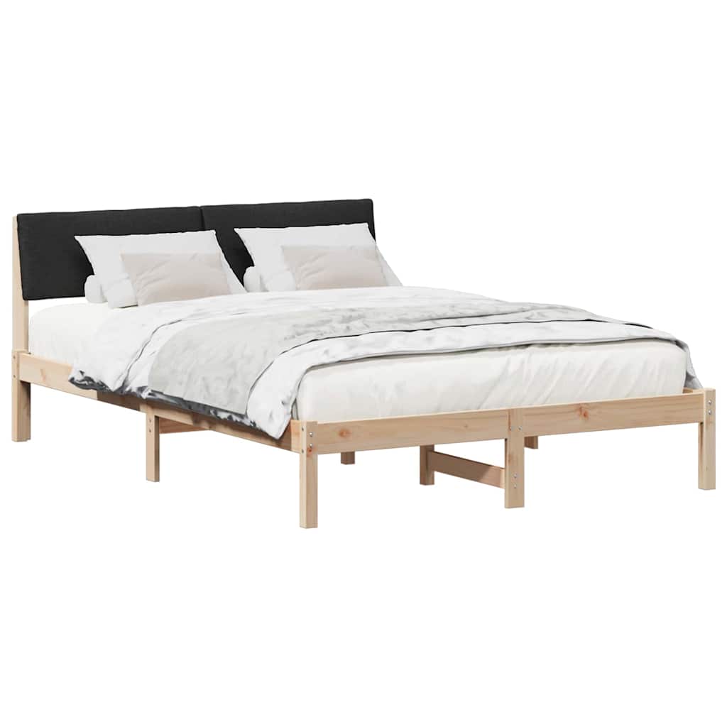 Bettgestell Braun und Schwarz 140 x 190 cm Massivholz Kiefer